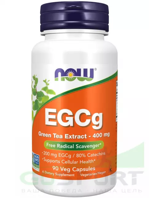  NOW FOODS EGCg Green Tea Extract 400 mg 90 веган капсул
