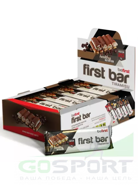 Протеиновый батончик Be First First bar углеводно-протеиновый батончик 24 x 40 г, Тирамису