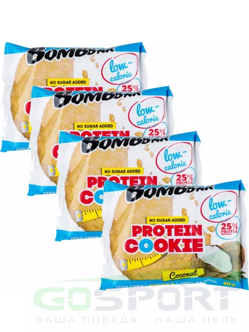 Протеиновый батончик BombBar Protein cookie 4 x 40 г, Кокос