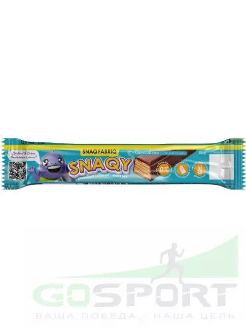 Энергетический батончик SNAQ FABRIQ Батончик вафельный глазированный с начинкой 23 г, Сливочный крем
