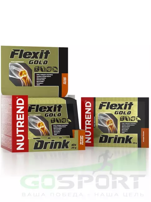 Комплекс хондропротекторов NUTREND Flexit Gold Drink 10 х 20 г, Апельсин