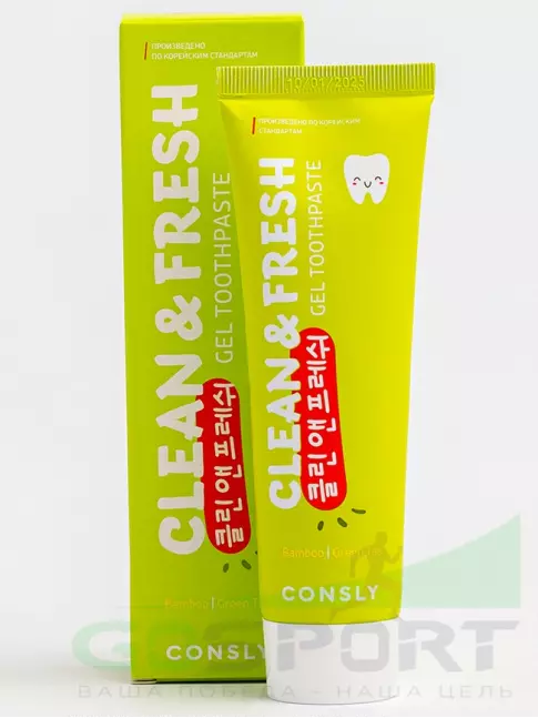 ИМПОРТ CONSLY Clean&Fresh Bamboo & Green Tea Gel Toothpaste 105 г ИМПОРТ CONSLY Clean&Fresh Bamboo & Green Tea Gel Toothpaste 105 г