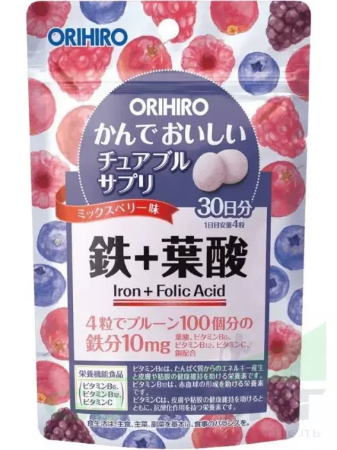 Железо ORIHIRO Железо с витаминами (10 мг) 120 таблеток
