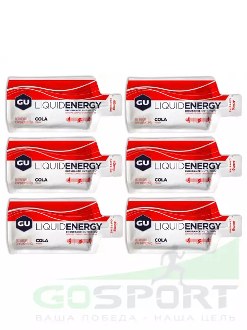 Гель питьевой GU ENERGY GU Liquid Enegry Gel caffeine 6 саше x 60 g, Кола