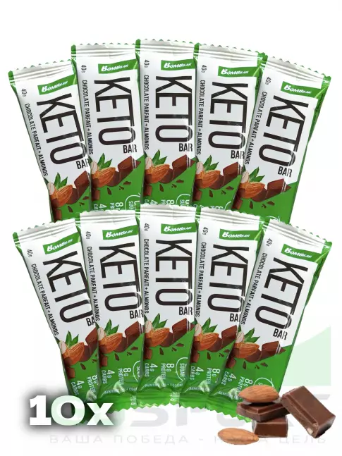 Протеиновый батончик BombBar Батончики Bombbar KETO 10 x 40 г, Шоколадное парфе - Миндаль Протеиновый батончик BombBar Батончики Bombbar KETO 10 x 40 г, Шоколадное парфе - Миндаль