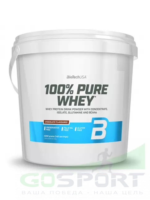 Сывороточный протеин BioTechUSA 100% Pure Whey 4000 г, Шоколад