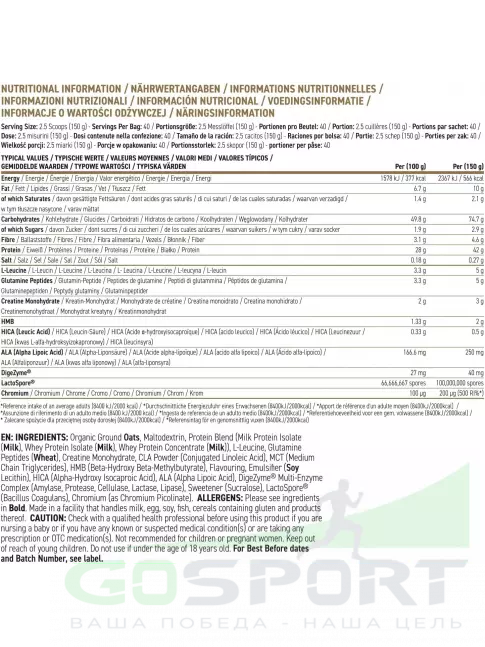 Гейнер APPLIED NUTRITION Critical Mass Professional 6000 г, Ваниль