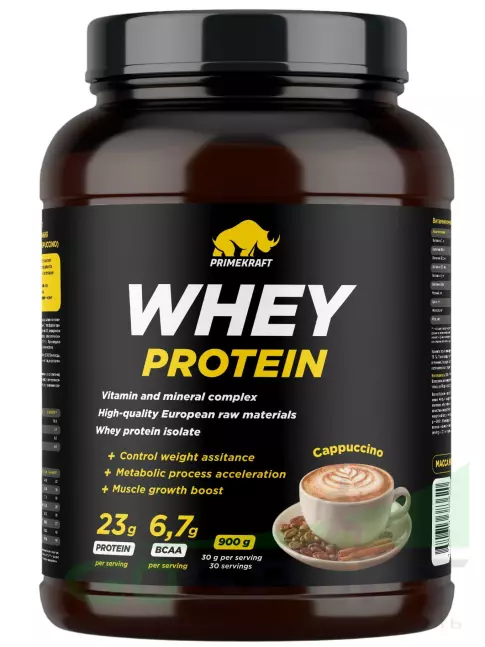 Сывороточный протеин PRIMEKRAFT Whey Protein 900 г, Капучино