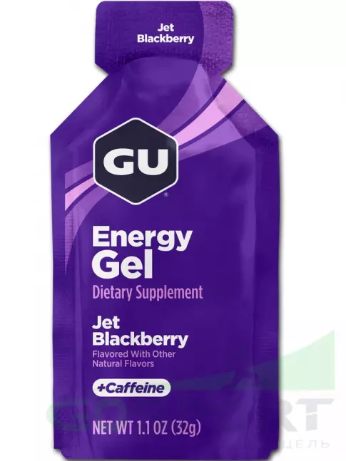 Гель питьевой GU Energy Labs GU Original Energy Gel 40mg caffeine 32 г, Ежевика Джет