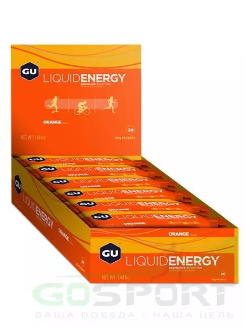 Гель питьевой GU ENERGY GU Liquid Enegry Gel 20mg caffeine 12 x 60 г, Апельсин