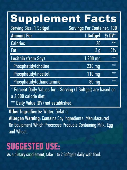 Лецитин Haya Labs Lecithin 1200 mg 100 капсул