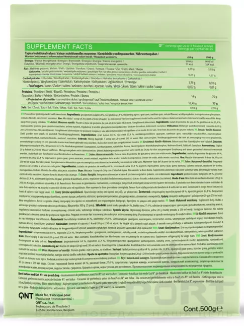  QNT Vegan Protein Zero Sugar 500 г, Ваниль - Макарун