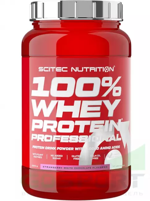 Сывороточный протеин Scitec Nutrition 100% Whey Protein Professional 920 г, Клубника-белый шоколад Сывороточный протеин Scitec Nutrition 100% Whey Protein Professional 920 г, Клубника-белый шоколад