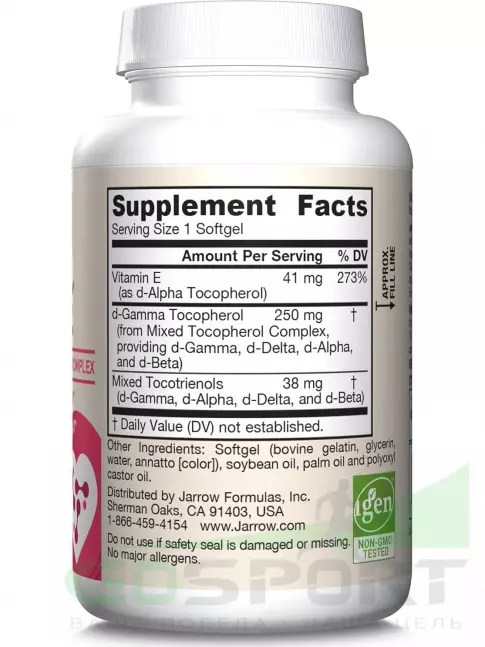  Jarrow Formulas Famil-E 60 гелевых капсул
