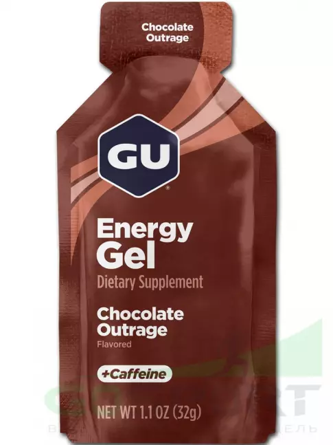 Гель питьевой GU Energy Labs GU Original Energy Gel 20mg caffeine 32 г, Шоколадное безумие