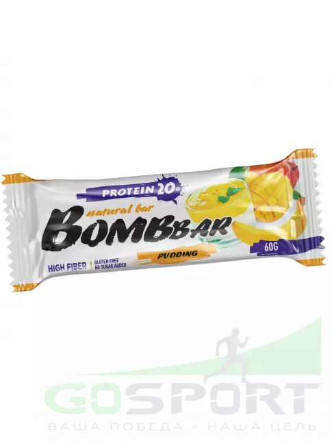 Протеиновый батончик BombBar Protein Bar 17 x 60 г, Пудинг с ароматом манго и банана