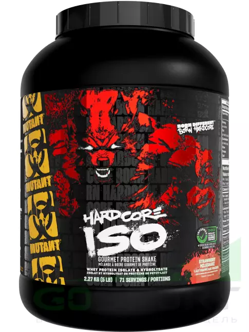 Изолят протеина Mutant Hardcore Iso 2270 г, Молочный коктейль с клубникой
