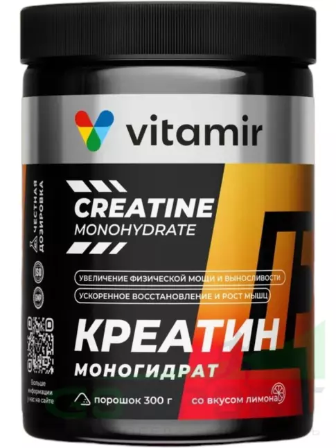 Креатин моногидрат VITAMIR PRO Креатин моногидрат 300 г, Лимон