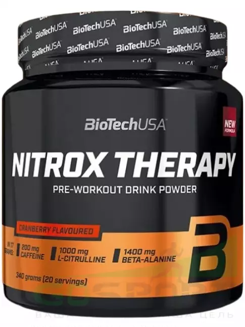 Предтреник в порошке BioTechUSA Nitrox Therapy 340 г, Клюква