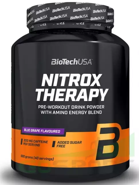 Предтреник в порошке BioTechUSA Nitrox Therapy 680 г, Виноград