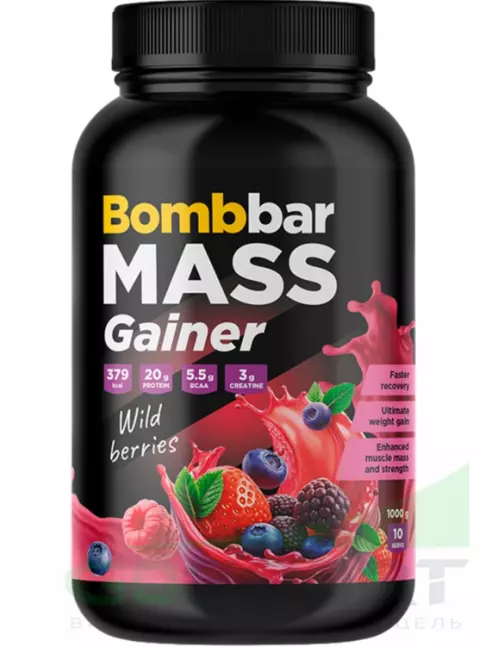 Гейнер BombBar Mass Gainer 1000 г, Лесные ягоды