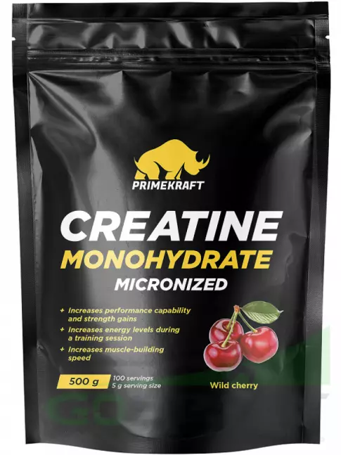 Креатин моногидрат PRIMEKRAFT Creatine Monohydrate 4500 mg 500 г, Дикая вшня Креатин моногидрат PRIMEKRAFT Creatine Monohydrate 4500 mg 500 г, Дикая вшня