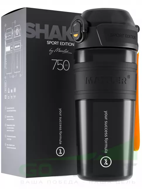  MAXLER Shaker Bottle Sport Edition 750 мл, Черный