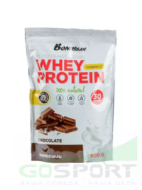 Сывороточный протеин BombBar Whey Protein 900 г, Шоколад