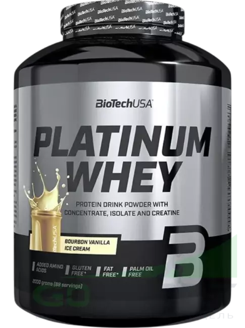 Сывороточный протеин BioTechUSA Platinum Whey 2000 г, Мороженое бурбонская ваниль Сывороточный протеин BioTechUSA Platinum Whey 2000 г, Мороженое бурбонская ваниль