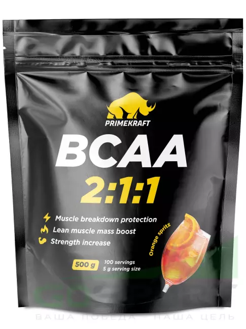 BCAA PRIMEKRAFT BCAA 2:1:1 3900 мг 500 г, Апельсиновый спритц BCAA PRIMEKRAFT BCAA 2:1:1 3900 мг 500 г, Апельсиновый спритц