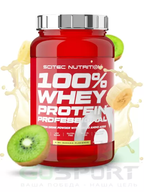 Сывороточный протеин Scitec Nutrition 100% Whey Protein Professional 920 г, Киви-банан