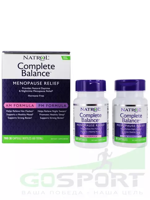  Natrol Complete Balance for menopause AM&PM formula 30+30 caps 30+30 капсул, Нейтральный