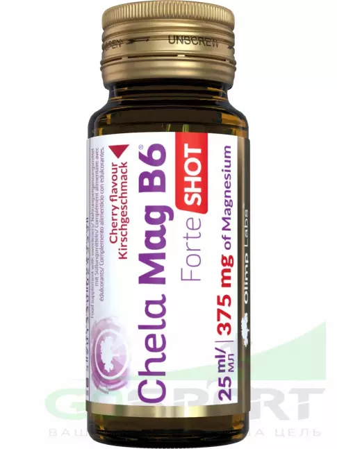 Магний OLIMP Chela-Mag B6 forte shot 9 x 25 мл, Вишня