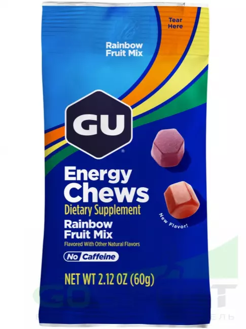 Конфетки GU Energy Labs Мармеладки Energy Chews 60 г, Радужный фруктовый микс