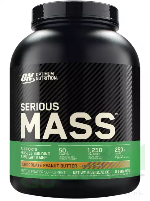 Гейнер Optimum Nutrition Serious Mass 2720 г + шейкер, Шоколадное арахисовое масло