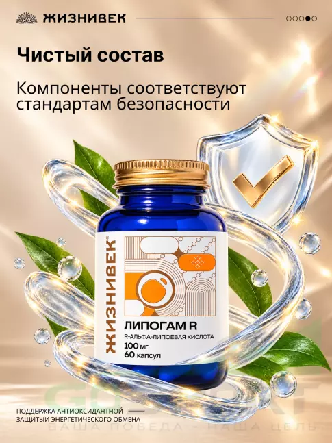 Жиросжигатель Жизнивек Липогам R 100 мг 60 капсул
