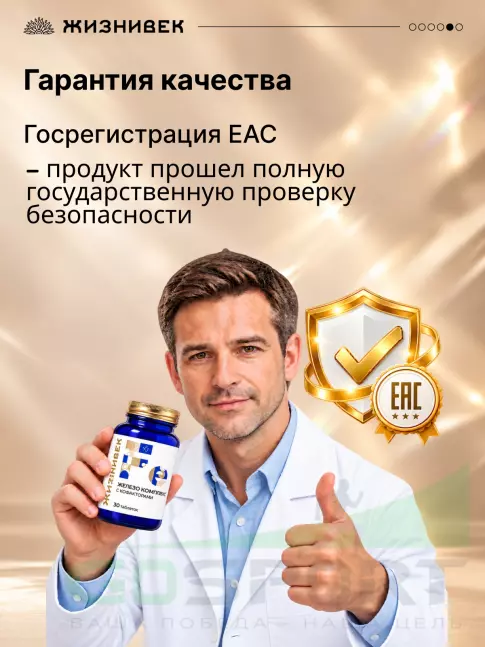 Железо Жизнивек Железо комплекс с кофакторами 30 таблеток