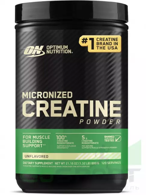 Микронизированный креатин Optimum Nutrition CREATINE POWDER Micronized 600 г, Нейтральный