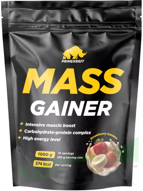 Гейнер PRIMEKRAFT MASS GAINER 1000 г, Клубника-банан