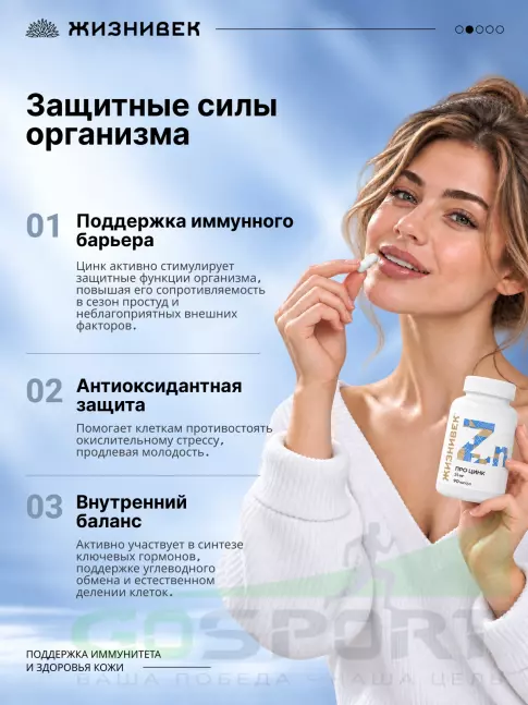 Цинк Жизнивек Про цинк 25 мг 90 капсул