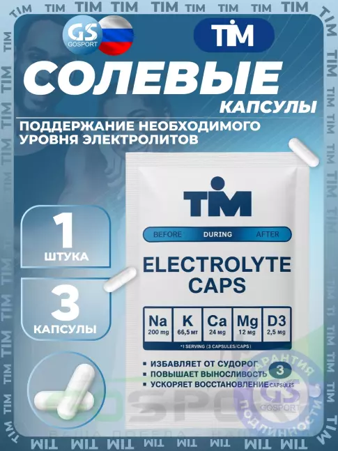 Солевые таблетки TIM Elecrolyte Caps 3 капсулы