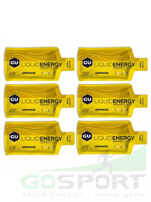 Гель питьевой GU ENERGY GU Liquid Enegry Gel no caffeine 6 саше x 60 g, Лимонад