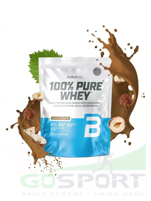 Сывороточный протеин BioTechUSA 100% Pure Whey 1000 г, Фундук Сывороточный протеин BioTechUSA 100% Pure Whey 1000 г, Фундук
