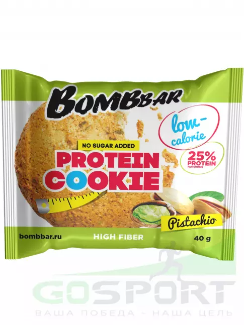 Протеиновый батончик BombBar Protein cookie 40 г, Фисташка