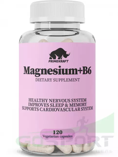 Магний PRIMEKRAFT Magnesium + B6 120 веган капсул