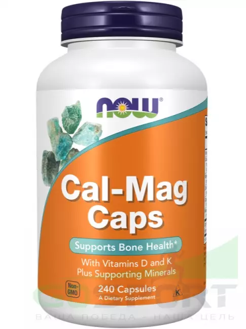  NOW FOODS Cal-Mag Caps, Кальций и Магний + Витамин D-3 240 капсул