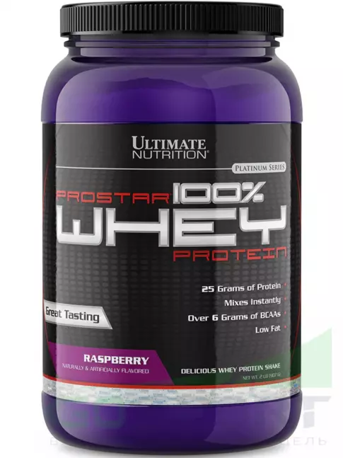  Ultimate Nutrition Prostar Whey 907 г + шейкер, Малина