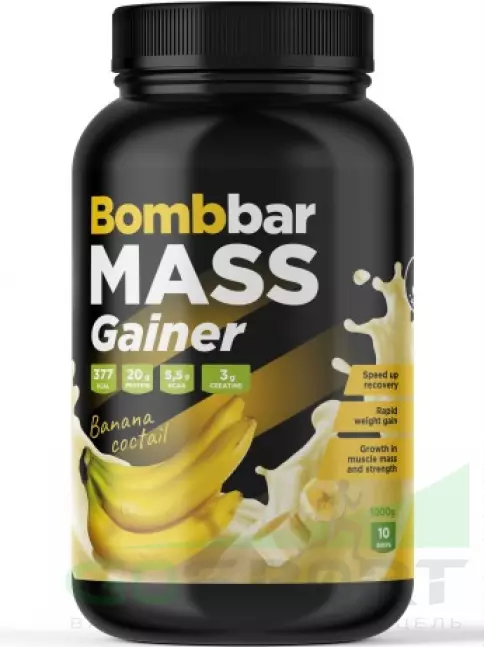 Гейнер BombBar Mass Gainer 1000 г, Банановый коктейль