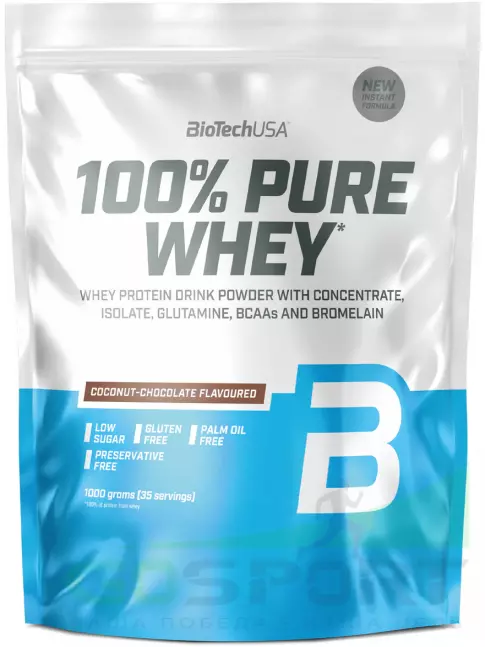 Сывороточный протеин BioTechUSA 100% Pure Whey 1000 г, Шоколад-кокос