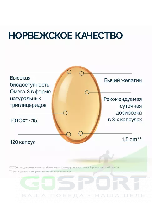 Омега-3 NFO Shark liver oil 500 mg 120 капсул